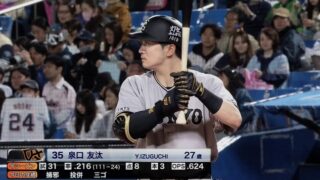 泉口　.214(108-24) 3本塁打　8打点　OPS.615