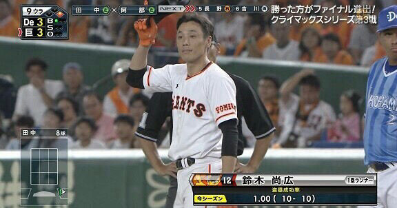 鈴木尚広（38）「盗塁成功率1.00（10-10）」