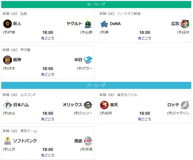 今日から巨人ヤクルト&西武ソフトバンク首位攻防戦ww