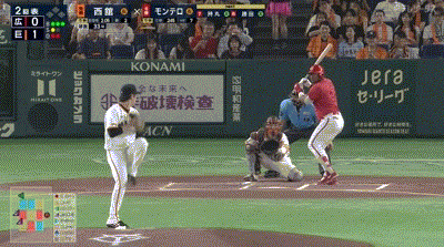 【巨人対広島11回戦】広島、2回表にモンテロと持丸の二者連続ホームランで逆転!!