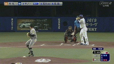 【中日対巨人19回戦】中日・サノー、巨人・竹丸から第14号先制2ランホームラン！！
