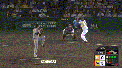 【阪神対巨人21回戦】阪神、5回裏1アウト三塁から大山の犠牲フライでリードを4点に広げる！！